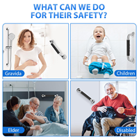 SUS304 acier inoxydable salle de bain main courante sécurité mains courantes handicapé baignoire enfant personnes âgées douche accessoires toilette caoutchouc barre d'appui