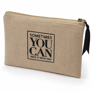 Custom Natural JUCO Jute Cotton Cosmetic Makeup Pouch Bag Foam Lined Zipper Ribbon <b>Puller</b> 20x12 cm Wholesale OEM Private Label - Product Image 4