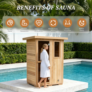 Sauna extérieur <span class=keywords><strong>de</strong></span> luxe en cèdre rouge avec télécommande Wi-Fi intelligente, certifié ETL, pour Airbnb, équipement <span class=keywords><strong>de</strong></span> villégiature, pod décoratif à rendement élevé (ROI) - Product Image 2