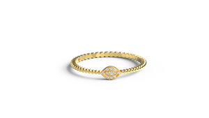 Luxury 18K Gold Marquise Shaped <b>Ring</b> Round Cut Diamond Beaded Ball <b>Ring</b> Stackable Wedding <b>Ring</b> <b>Dainty</b> Stackable <b>Ring</b> for Women - Product Image 1