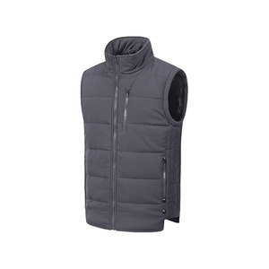 Chaleco Acolchado Azul Oscuro para Hombre con Cuello Alto y Bolsillo Frontal, Cortavientos, Informal, para Invierno - Product Image 6