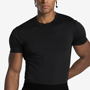Camiseta casual elástica de corte ajustado para hombre, tela transpirable, cómoda, elegante, para uso diario, ropa para gimnasio y fitness. - Product Image 1