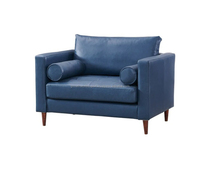 Canapé Chesterfield tufté d'une place de couleur bleue de luxe canapé de Restaurant Chesterfield en cuir salon moderne meilleur fauteuil