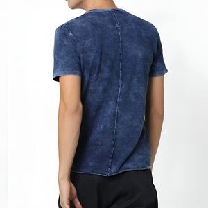 Camiseta Personalizada para Hombre, Talla Grande, 100% Algodón, Tejido Grueso, Detalle de Parche, 260 g/m², Estilo Urbano, Retro, Lavado, Lisa - Product Image 4