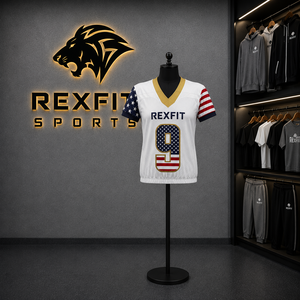 Rexfit Unisex American Football Uniform Jersey <b>Pants</b> Set Printed 3D Sublimated Breathable <b>Mesh</b> V-Neck Sleeveless Moisture - Product Image 1