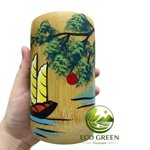 Taza de Bambú Hecha a Mano con Pintura de Campos de Arroz, Inspirada en Vietnam, para Decoración del Hogar, Tiendas de Souvenirs y Colecciones de Regalos - Product Image 5