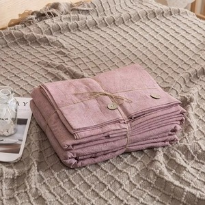 Parures de lit en lin pur, housses de couette brodées, tailles Queen et King - Product Image 4