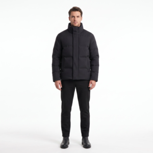 <b>Men's</b> Seamless 800-<b>Fill</b> Goose <b>Down</b> Puffer <b>Jacket</b> Waterproof Technical Nylon Winter Coat - Product Image 1