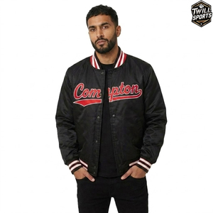 Eco-friendly Polyester Shell Standard Thickness <b>Patchwork</b> Pattern Winter Men's Varsity Style <b>Jacket</b> with Zipper Closure - Product Image 1