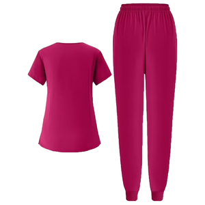 Women V Neck <b>Scrub</b> Top High Quality Polyester/Cotton Medical <b>Scrub</b> Set Customizable New Design Women's <b>Uniform</b> Sets Hospital Use - Product Image 4