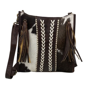 Best Quality Handmade Hair on Cowhide Leather <b>Conceal</b> Carry Crossbody Bag With Fringe Tassels Top Indian Manufacturer & Supplier - Product Image 1