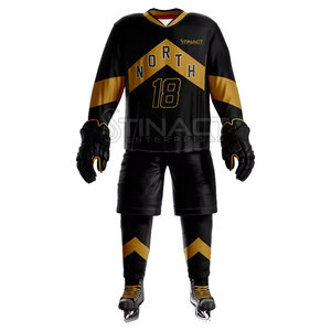 Uniforme de Hockey sur Glace pour Hommes de Qualité Supérieure Tissu en Polyester Respirant Coupe Confortable Design Personnalisé Logo Personnalisé pour Sports d'Équipe - Product Image 2