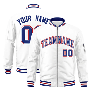 Veste de baseball zippée bleu royal personnalisée pour homme, vêtements de sport, veste bomber entièrement zippée pour homme - Product Image 5