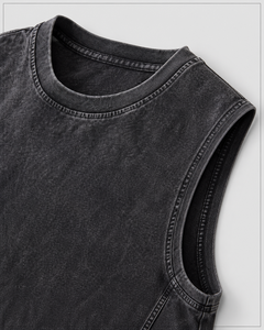 Men's Casual Summer Sleeveless Tank Top Lightweight Polyester Comfortable Loose Design Distressed <b>Stringer</b> <b>Vest</b> Button Hip Hop - Product Image 2