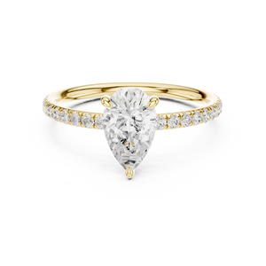 แหวนแต่งงานทรงหยดน้ำสุดคลาสสิกและทันสมัย ทองคำขาว 14K เพชรทรงลูกแพร์ 1 กะรัต ได้รับการรับรองจาก IGI เพชรเพาะเลี้ยงในห้องปฏิบัติการ แหวนหมั้น - Product Image 1