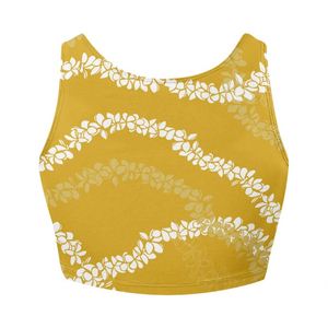 Débardeur court imprimé Hawaï Puakenikeni pour femme, personnalisable, sans manches, sexy, épaules dénudées - Product Image 4