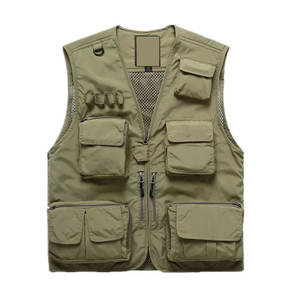 Gilet d'extérieur pour homme, randonnée, pêche, chasse, orange, multi-poches, séchage rapide, respirant - Product Image 4