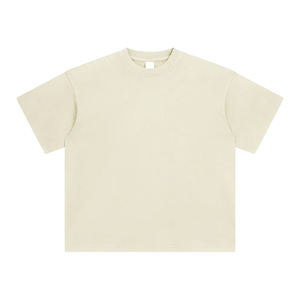 เสื้อยืดทรงบ็อกซี่แบบครอปสั่งทำพิเศษ 260GSM เสื้อยืดออกกำลังกายทรงครอปสำหรับผู้ชาย ผ้าคอตตอนหนา 100% ทรงโอเวอร์ไซส์ สไตล์คลับ/ชมรม ซันวอช - Product Image 1