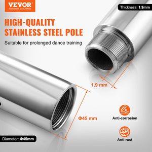 Professionale 45mm resistente in acciaio inox Pole dance Kit portatile palo rimovibile regolabile in altezza per esercizi di Fitness - Product Image 2