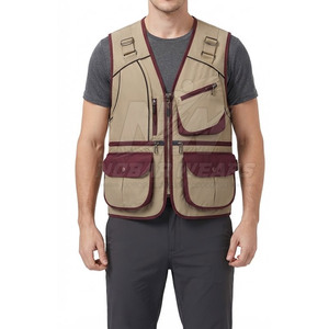 Gilet de pêche fonctionnel pour hommes, ajustement réglable, plusieurs poches frontales, léger, équipement de pêche en plein air, vêtements, vente en gros - Product Image 5