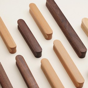 Sleek Minimal Wooden Drawer Pulls Nordic Inspired Cabinet Hardware Elegant Solid Wood Door Handles Modern <b>Rustic</b> Furniture Pull - Product Image 4