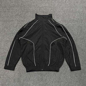 Wholesale Custom Men Tracksuit 2 Piece Set <b>Reflective</b> Streetwear Windbreaker <b>Jacket</b> and Pants Athletic Jogging Sweatsuit Set - Product Image 3