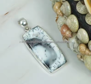 Dendritic <b>Opal</b> Pendant Polished Dendrite <b>Opal</b> Oval <b>Necklace</b> Merlinite Crystal Pendant Sterling Silver Pendant <b>Opal</b> Gemstone 1997 - Product Image 5