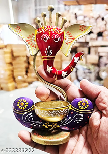 Porte-bougie en métal peint à la main, support décoratif pour bougie chauffe-plat, lampe de table violet-or pour la décoration de la maison et de mariage - Product Image 3