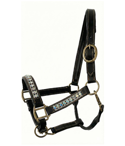 Cabestro de Cuero Genuino con Adorno de Piedras Swarovski Personalizado con Cobertura, Disponible en Todos los Tamaños - Product Image 1