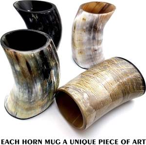 Vaso de Cristal Hecho a Mano con Cuerno de Búfalo Natural, Ecológico, con Logotipo Personalizado, Vaso de Cuerno, Proveedor de Artículos de Bar de Lujo, Vaso de Chupito Vikingo - Product Image 3