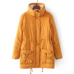Winter <b>Long</b> Bomber <b>Jacket</b> Faux Fur Collar Zipper Closure Casual Loose Fit Unisex Thin Canvas Polyester Windproof Solid Color - Product Image 4