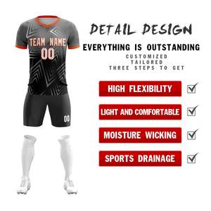Tenues de football personnalisées directement de l'usine, sublimées, col en V, manches courtes, anti-transpiration, unisexe adulte, kit uniforme de football américain. - Product Image 4