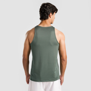 Camiseta sin mangas de algodón para hombre, personalizada al por mayor, transpirable, de color liso, lavada, para fitness y gimnasio - Product Image 5
