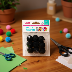 Pallina di Paillettes Ilan 3.0 Cm Nera per Progetti Fai-da-Te - Product Image 2