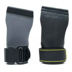 Guantes de levantamiento de pesas de cuero genuino para gimnasio, 1 par, protectores de palma, agarres para gimnasia, barra de dominadas, levantamiento de pesas - Product Image 1