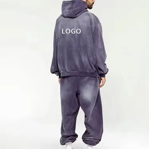 Ensemble Jogging Homme Hiver Décontracté Style Vintage Uni Streetwear Hip Hop en Polaire à Capuche Coupe Droite Fournisseur - Product Image 2