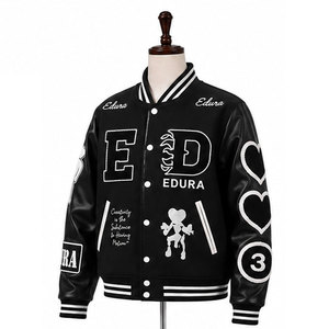 Veste bomber de baseball Varsity pour homme, avec logo personnalisé, style streetwear, broderie en laine de haute qualité, respirante, en polaire pour l'hiver - Product Image 5