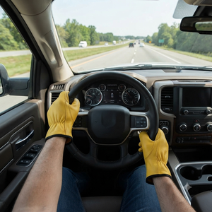 Gants de sécurité en cuir jaune avec manchette élastique, antistatiques, respirants, flexibles, résistants à l'abrasion, antidérapants et résistants à la chaleur - Product Image 3