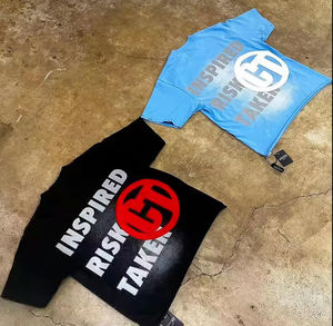 T-shirt Homme Personnalisé OEM avec Logo 3D en Mousse Sérigraphié, Effet Vieilli et Délavé, Teint en Pièce, Impression en Relief - Product Image 2