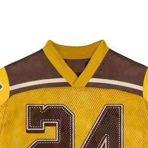 Maillot de football pour homme en mesh uni à col rond, logo personnalisé avec votre propre numéro, gilet d'entraînement respirant en mesh pour homme - Product Image 4