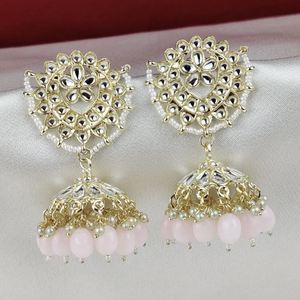 Pendientes de Mujer con Flores de Aleación Chapada en Oro, Cristales de Imitación y Perlas de Imitación, Estilo Bohemia para Bodas y Fiestas - Product Image 3