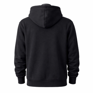 Sweat à capuche noir vierge personnalisé en coton et polyester épais, respirant, pour hommes, OEM ODM - Product Image 3