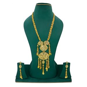 Mejor oferta directa de fábrica Conjunto chapado en oro Estilo clásico Boda y fiesta Joyería Collares India Conjunto de collar de lujo Colección - Product Image 5