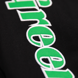 AKA Racing Twill Jacket Black Green Sorority Vrsity Jacket <b>Button</b> Up Women Stretwear Fashion Stylish Trendy Coat Ivy Leaf Design - Product Image 6