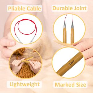 Agujas de tejer circulares de madera ecológicas Fuertes, suaves y elegantes para puntadas impecables y un flujo de tejido perfecto - Product Image 3