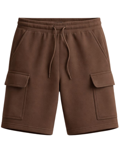 Custom <b>Brown</b> <b>Men</b> <b>Cargo</b> Shorts Elastic Waist Drawstring Casual Streetwear Multi Pocket Summer Shorts Custom Logo OEM Manufacturer - Product Image 1