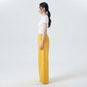 Pantalon polaire large pour femme, style hip-hop, hiver, broderie déchirée, taille à cordon, décontracté, 100 % polyester, longueur intégrale - Product Image 3