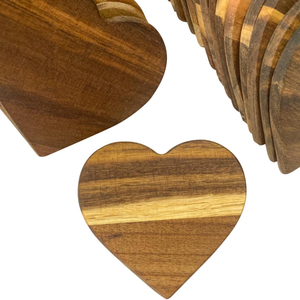 Wholesale Best Price Natural Acacia Wood Heart Shape <b>Coaster</b> <b>Set</b> of 4 Drink <b>Coasters</b> for Party Table from Vietnam - Product Image 3