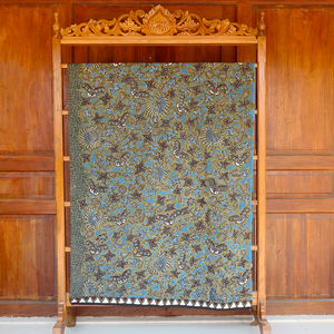 Handcrafted Indonesian Hand Drawn Batik Tulis Cotton Fabric Traditional Lungkup Motif Natural <b>Indigo</b> Dyes Home Decor Bags - Product Image 4