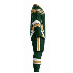 Ensemble d'uniformes de hockey sur glace pour hommes, vert, respirant, en polyester, tenue de sport personnalisée pour club - Product Image 4